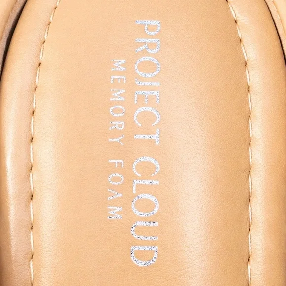 NWOT Project Cloud Ruthie.A Sparkly Ballet Flats Tan & White Woven Memory Foam 8 - Picture 7 of 10